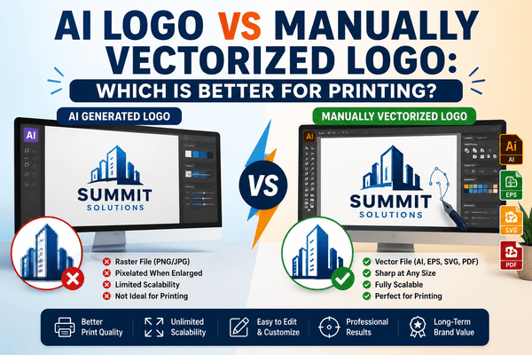 AI Logo vs Manually Vectorized Logo